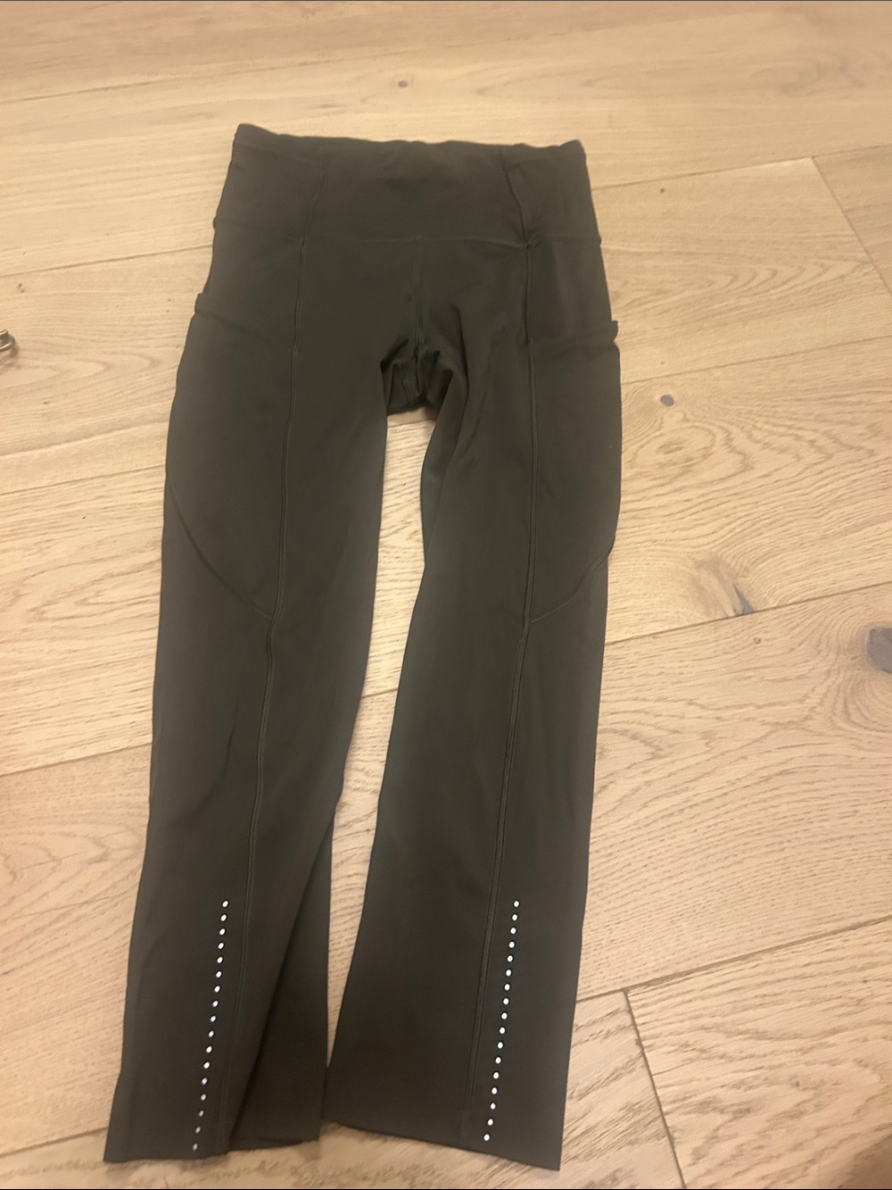 lululemon athletica Olive Green Leggings with Reflective Dots